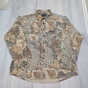 Vintage Rattlers Brand Shirt Mens XL Camouflage Flannel Long Sleeve Heavyweight